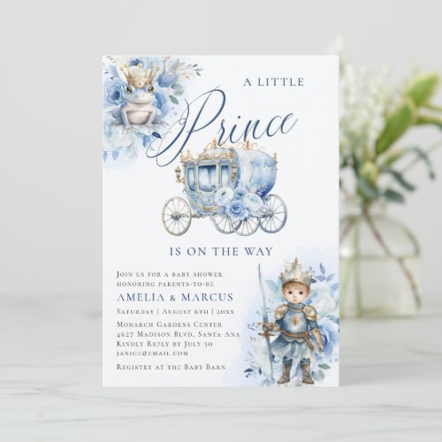 A Little Prince Royal Blue Shower Invitation