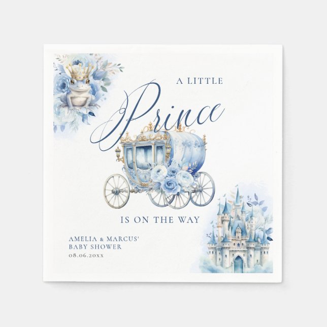 A Little Prince Royal Blue Shower Napkins (Front)