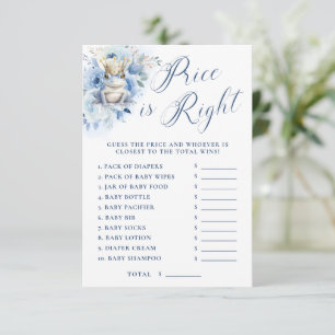 A Little Prince Royal Blue Shower Price is Right Invitation