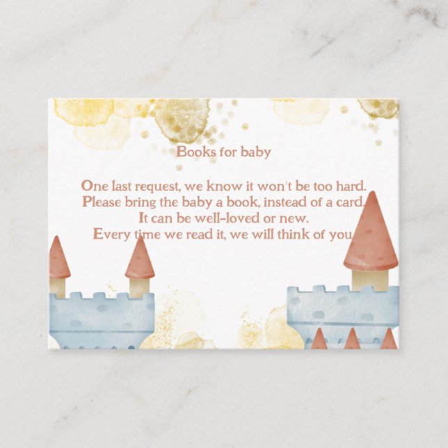 A Little Prince with Castle Baby Shower Enclosure Card (Front)