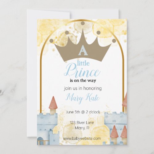 A Little Prince with Castle Baby Shower Invitation