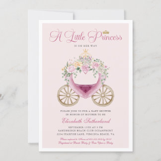 A Little Princes is On Her Way Girl Baby Shower Invitation