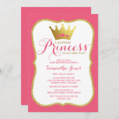 A Little Princess Baby Shower Pink and Gold Invitation (Front/Back)