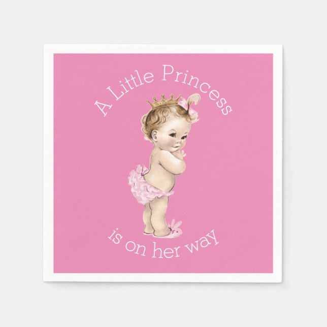A Little Princess Baby Shower Pink Napkins (Front)