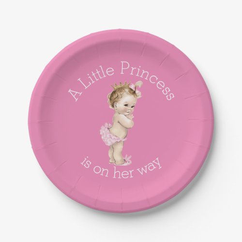 A Little Princess Baby Shower Pink Paper Plates