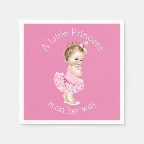 A Little Princess Ballerina Baby Shower Pink Napkins