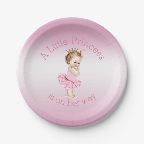 A Little Princess Ballerina Baby Shower Pink Paper Plates