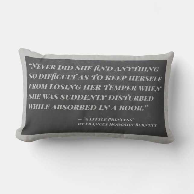 A Little Princess Good Book Quote Lumbar Pillow (Front)