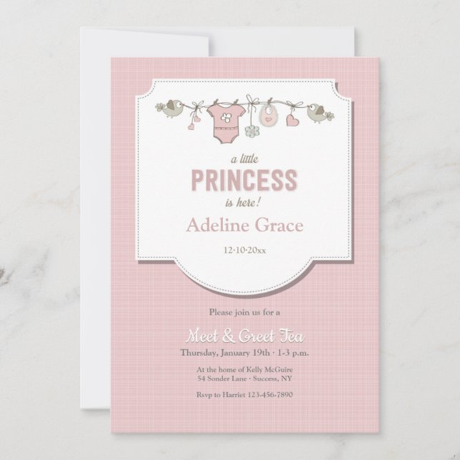 A Little Princess is Here Meet and Greet Invitation (Front)