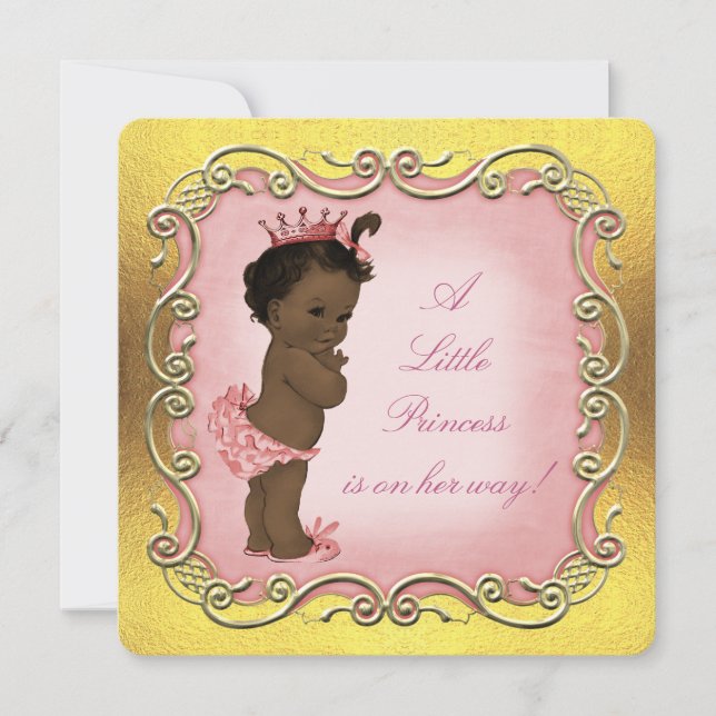 A Little Princess is on Her Way Ethnic Baby Shower Invitation (Front)
