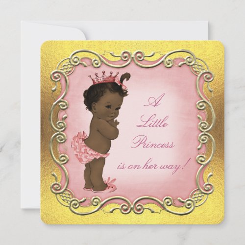 A Little Princess is on Her Way Ethnic Baby Shower Invitation