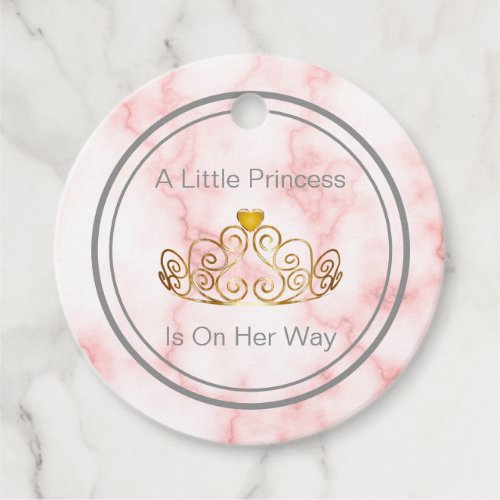A Little Princess Is On Her Way Girl Baby Shower Favor Tags