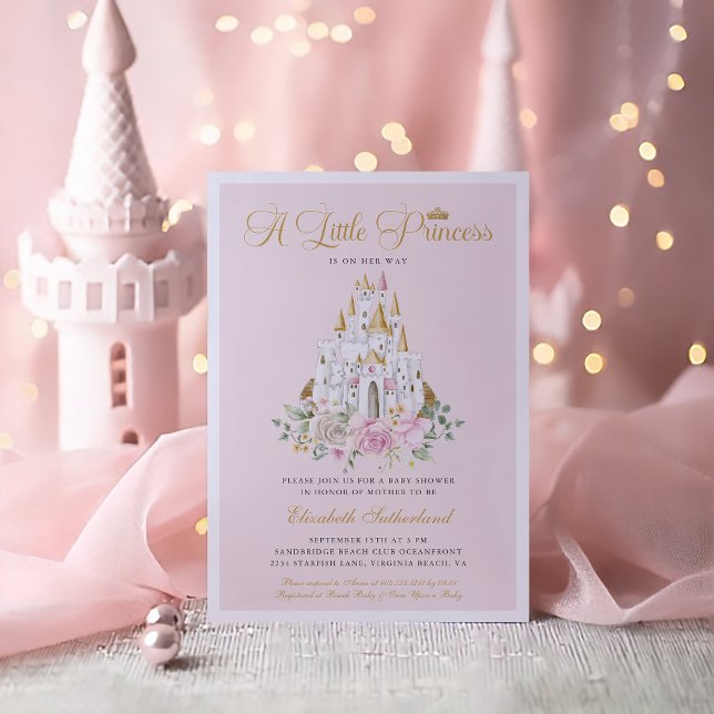 A Little Princess is on Her Way Girl Baby Shower  Invitation (A Little Princess is on Her Way - Girl Baby Shower Invitation)