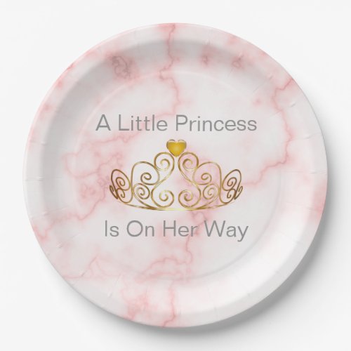 A Little Princess Is On Her Way Girl Baby Shower Paper Plates