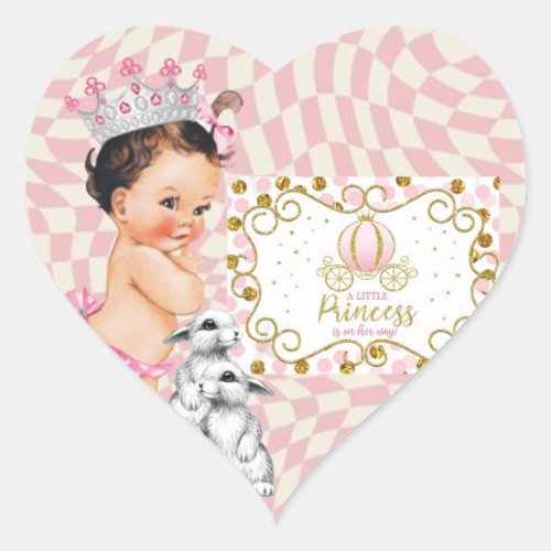 A Little Princess is On Her Way Heart Sticker