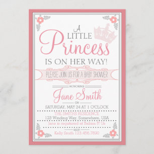 A Little Princess Is On Her Way Invitation