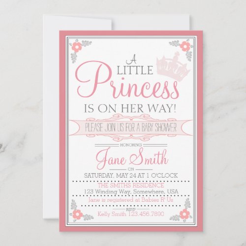 A Little Princess Is On Her Way Invitation