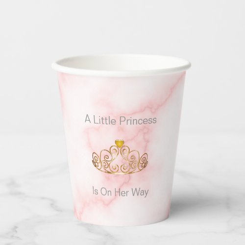 A Little Princess Is On Her Way Pink Baby Shower Paper Cups