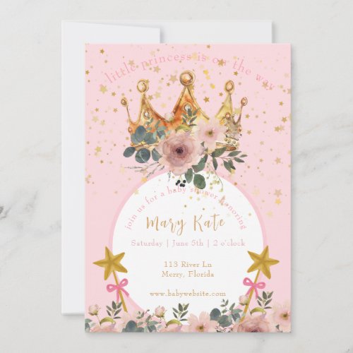 A Little princess is on the way Crown Invitation