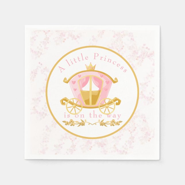 A Little Princess is on the Way Invitation Napkins (Front)