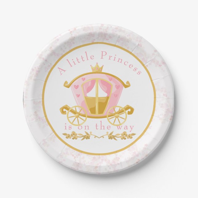 A Little Princess is on the Way Invitation Paper Plates (Front)