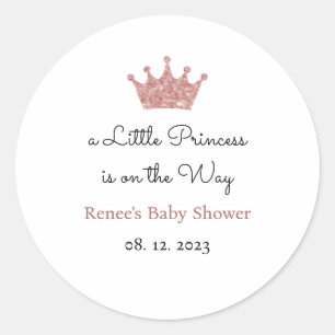 A Little Princess is on the Way Labels, Favor Classic Round Sticker