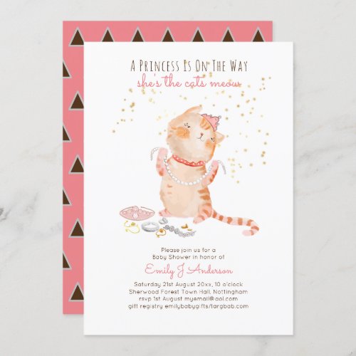 A Little Princess Is On Way Cats Meow Baby Shower Invitation