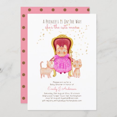 A Little Princess Is On Way Cats Meow Baby Shower Invitation