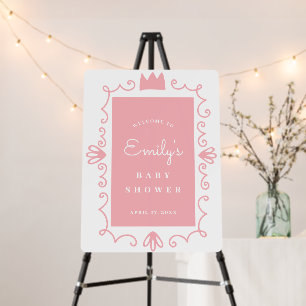 A Little Princess Modern Pink Girl Baby Shower Foam Board