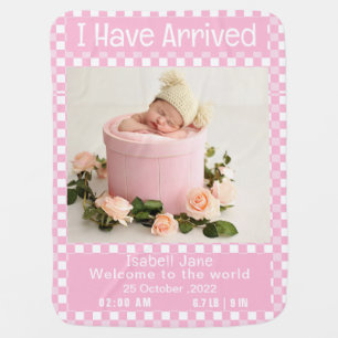A Little Princess Photo New Baby Announcement Blanket