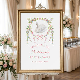 A Little Princess Swan Girl Baby Shower Welcome Foam Board