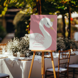 A little princess swan pink girly modern welcome foam board