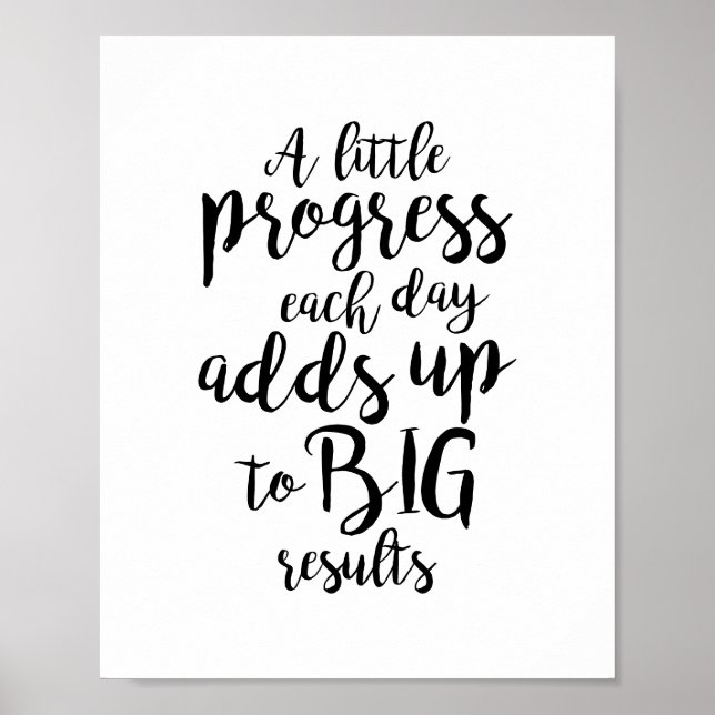 A little progress each day add up big results poster (Front)