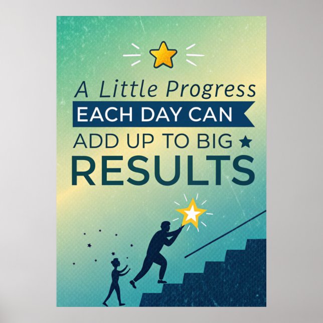 A little progress each day can add up to big resul poster (Front)