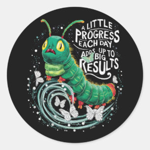 A Little Progress Each Day Hungry Caterpillar Classic Round Sticker