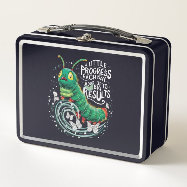 A Little Progress Each Day Hungry Caterpillar  Metal Lunch Box (Front)