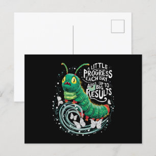 A Little Progress Each Day Hungry Caterpillar Postcard