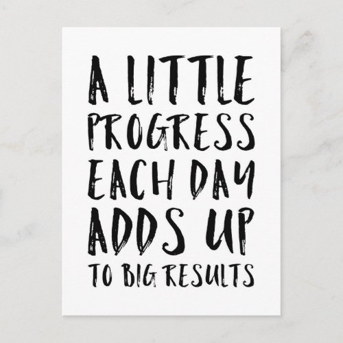 A Little Progress Motivational Quote Postcard