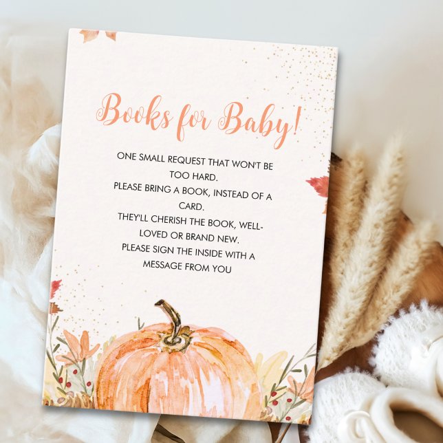 a Little Pumpkin Arrival Baby Shower Enclosure Card (Creator Uploaded)