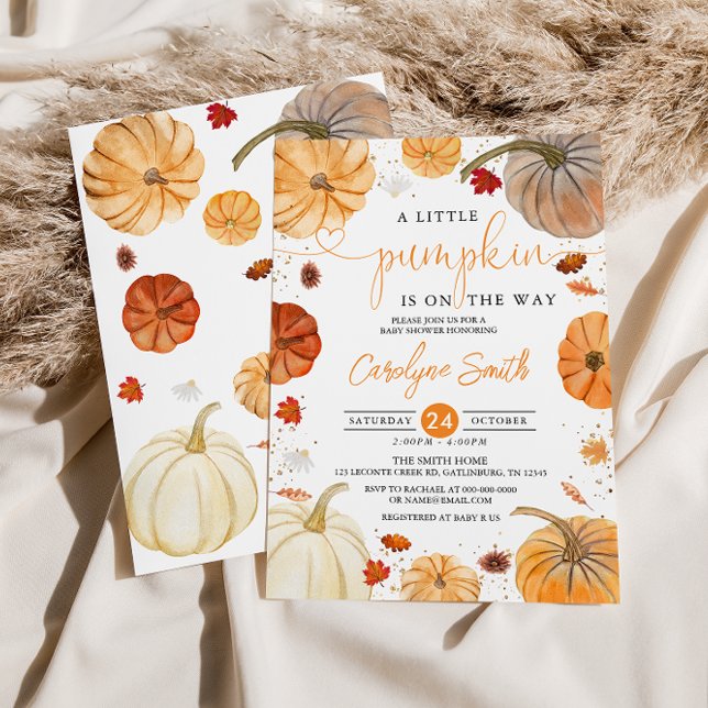 A Little Pumpkin Autumn Baby Shower Invitation (Creator Uploaded)