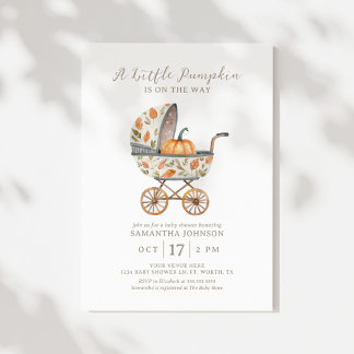 A Little Pumpkin Autumn Baby Shower Invitation