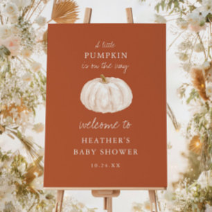 A Little Pumpkin Autumn Baby Shower Welcome Sign