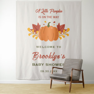A Little Pumpkin Autumn Fall Baby Shower Backdrop