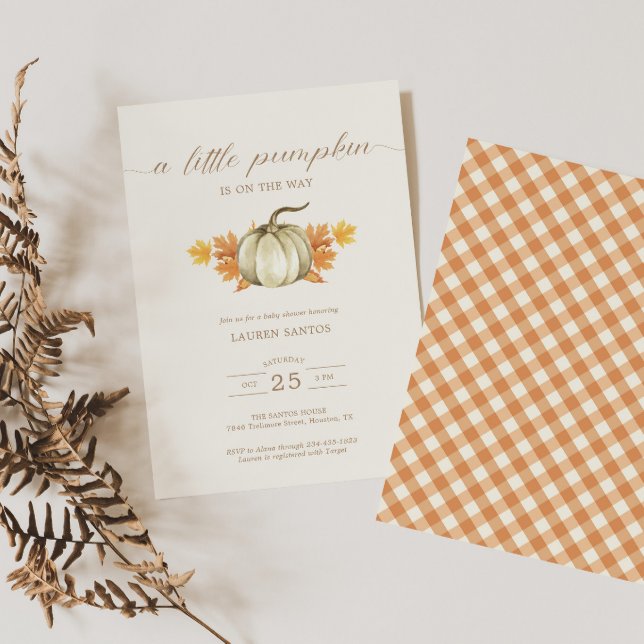 A Little Pumpkin – Autumn Fall Baby Shower |  Invi Invitation