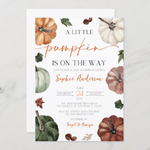 A Little Pumpkin Autumn Fall Baby Shower Invitation