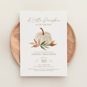 A Little Pumpkin Autumn Fall Baby Shower Invitation