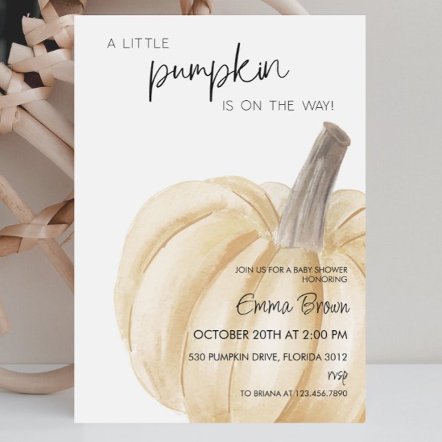 A Little Pumpkin Autumn Fall Baby Shower Invitation (Creator Uploaded)