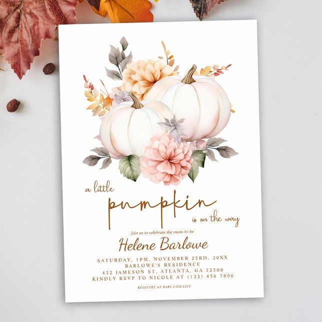 A Little Pumpkin Autumn Fall Baby Shower Invitation (A Little Pumpkin Autumn Fall Baby Shower Invitation)
