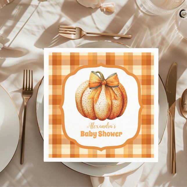 A Little Pumpkin Autumn Fall Baby Shower Napkins (Creator Uploaded)
