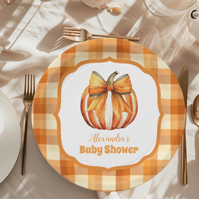 A Little Pumpkin Autumn Fall Baby Shower Paper Plates (Creator Uploaded)